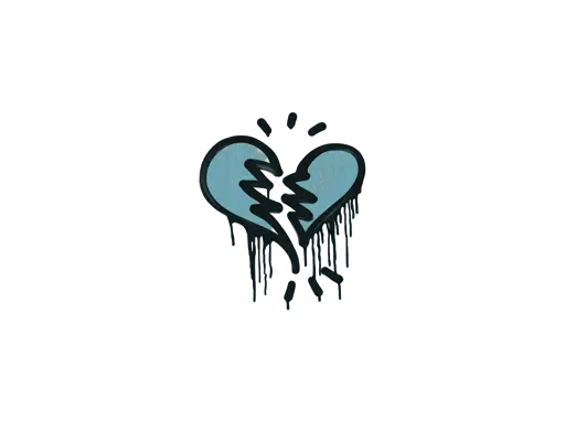 Sealed Graffiti | Broken Heart (Wire Blue)